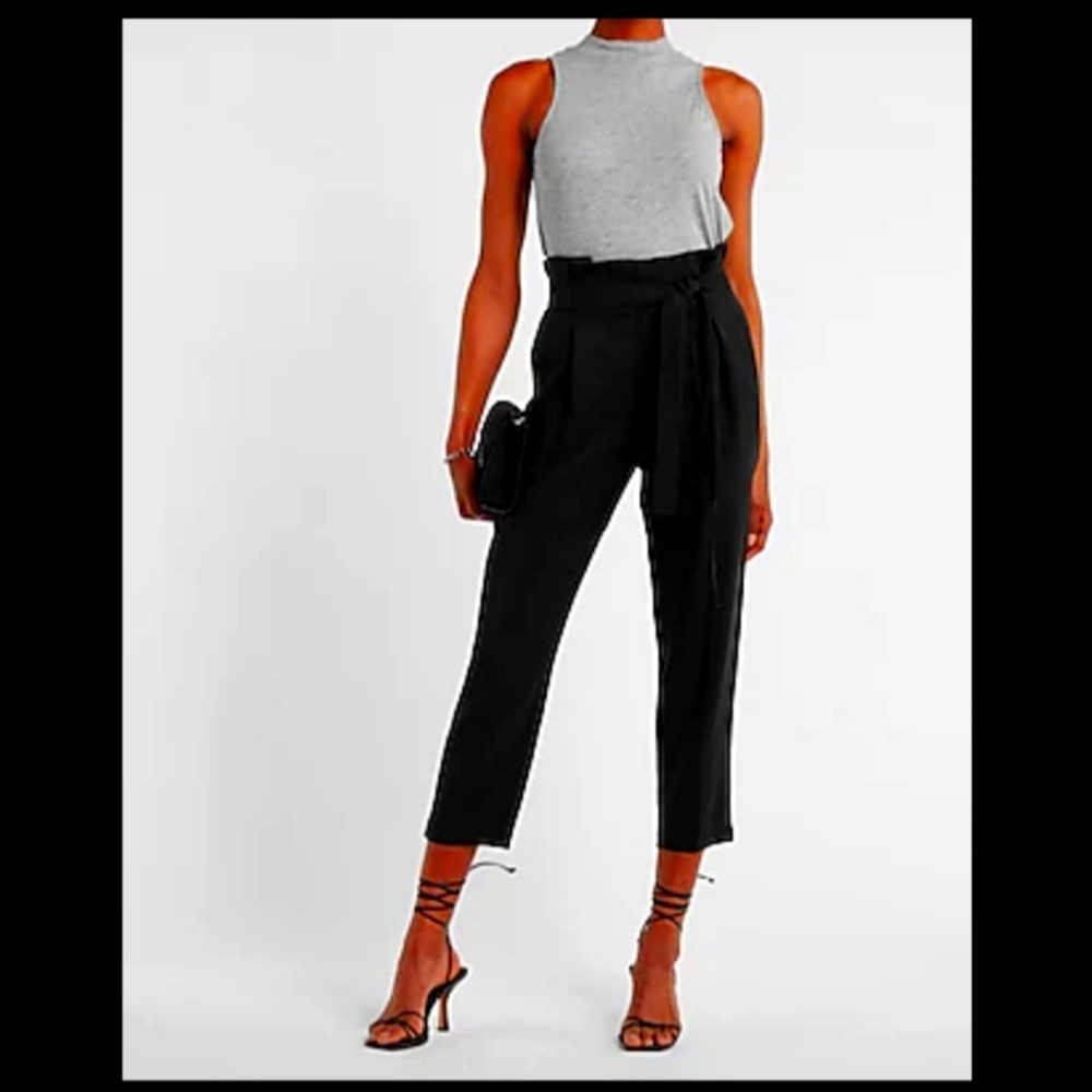 Super High Waisted Belted Slim Pant